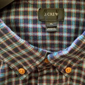 J crew shirt with multi line and color